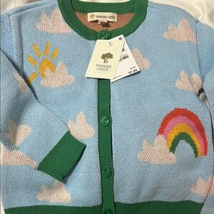 Tucker + Tate Kids' Blue Cardigan with Rainbow Design